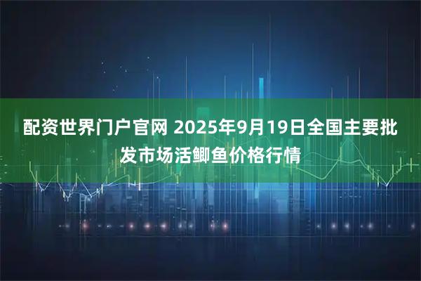 配资世界门户官网 2025年9月19日全国主要批发市场活鲫鱼价格行情