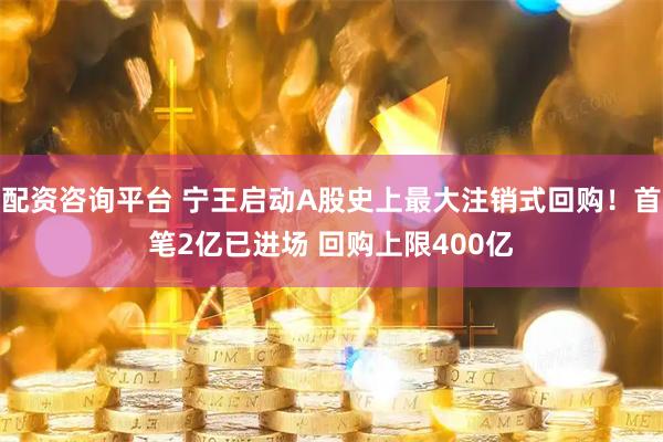 配资咨询平台 宁王启动A股史上最大注销式回购！首笔2亿已进场 回购上限400亿